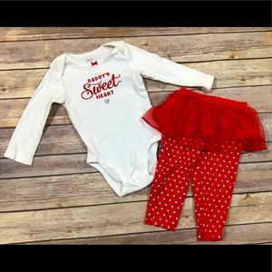 Baby Girl Valentines Outfit 12 Months